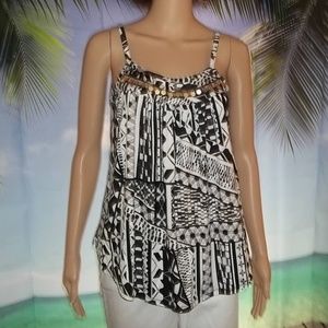 NWT Cupio Beaded Tribal Womens' Tank Cami-Small